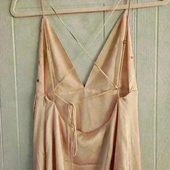 For Love & Lemons Twinkle Blush Pink Slip Backless Tank Midi Dress Size S EUC - Picture 5 of 16